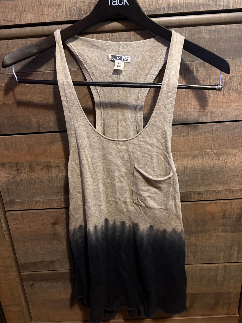Quiksilver Women's Taupe to Black Ombre Racerback Tank Top
